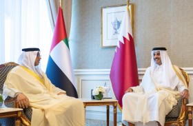 أمير قطر يستقبل منصور بن زايد ويبحثان العلاقات الأخوية بين البلدين الشقيقين وسبل تنميتها