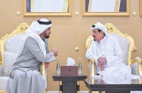 حميد بن راشد النعيمي يتقبل تعازي حاكم الفجيرة والشيوخ في وفاة الشيخ سعيد بن راشد