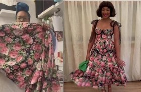 تتحول إلى نجمة بفضل فستان من الستائر