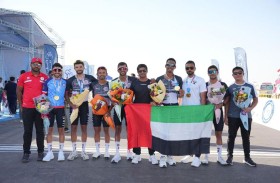 17 ميدالية ملونة حصاد منتخب الإمارات للدراجات الهوائية في البطولة العربية بالعراق