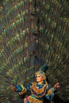 راقصة سريلانكية تؤدي رقصة تقليدية أمام معبد بيلانويلا وهي تشارك في موكب خلال مهرجان  Esala Perahera في كولومبو.    ا ف ب