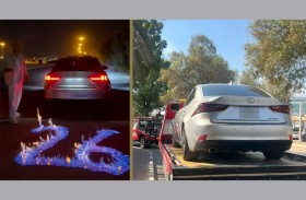 شرطة دبي تضبط شاباً احتفل بعيد ميلاده بإشعال النار على شارع عام مُستخدماً مادة حارقة