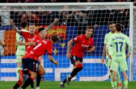 سقوط مفاجئ لبرشلونة أمام أوساسونا في الليغا 