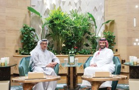 منصور بن زايد وولي عهد السعودية يبحثان العلاقات الأخوية