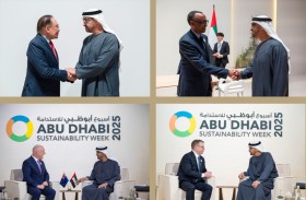 رئيس الدولة يلتقي عدداً من رؤساء الوفود المشاركين في (أسبوع أبوظبي للاستدامة)