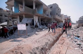 عملية الفارس الشهم 3 تضع حجر الأساس لمشروع صيانة خطوط المياه المُتضررة في خانيونس