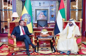 محمد بن راشد يستقبل رئيس وزراء إثيوبيا ويؤكد متانة العلاقة الثنائية بين البلدين
