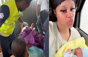 امرأة تلد على علو 36 ألف قدم