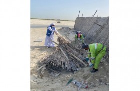 بلدية مدينة أبوظبي تنفذ حملة لإزالة المشوهات بجزيرة العالية حفاظاً على البيئة والمظهر العام