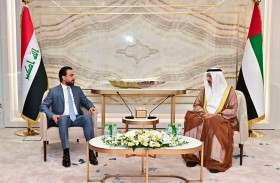 صقر غباش يبحث تعزيز العلاقات الثنائية مع رئيس مجلس النواب العراقي