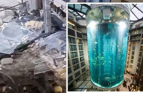 انفجار أكبر حوض أسماك في العالم