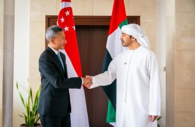 عبدالله بن زايد يستقبل وزير خارجية سنغافورة