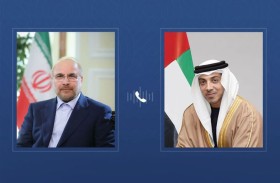 منصور بن زايد يبحث خلال اتصال هاتفي مع رئيس مجلس الشورى الإيراني سبل خفض التصعيد في المنطقة