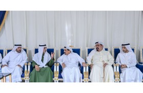 حاكم عجمان وولي عهده يتقبلان التعازي في وفاة الشيخ أحمد بن علي النعيمي