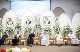 خالد بن محمد بن زايد يحضر حفل استقبال بمناسبة زفاف محمد أحمد علي الهاشمي