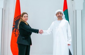 عبدالله بن زايد يستقبل وزيرة أوروبا والشؤون الخارجية في ألبانيا