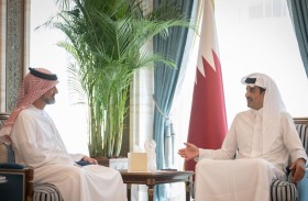 أمير قطر يلتقي ولي عهد عجمان على هامش مهرجان كتارا الدولي للخيل العربية بالدوحة