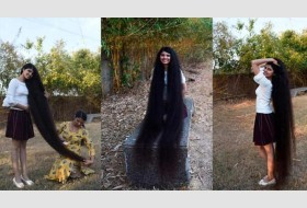 هندية صاحبة أطول شعر في العالم