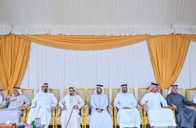 حاكم عجمان وولي عهده يقدمان واجب العزاء في وفاة الشيخ عبدالرحمن بن علي النعيمي