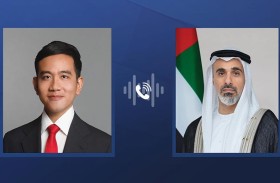 خالد بن محمد بن زايد يهنيء هاتفياً جبران راكابومينغ راكا بمناسبة انتخابه نائبا لرئيس إندونيسيا